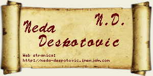 Neda Despotović vizit kartica